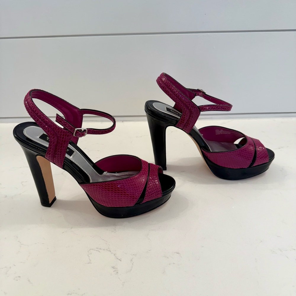 WHBM Laci Pink and Black Heels, size 7 - Picture 6 of 14